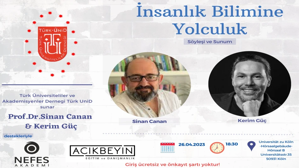                                                                                 Prof.Dr.Sinan Canan & Kerim Güç ile "İnsanlık Bilimine Yolculuk"
                                                                                